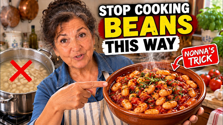 Nonna Rosa sharing her old-fashioned tips for cooking beans in her kitchen